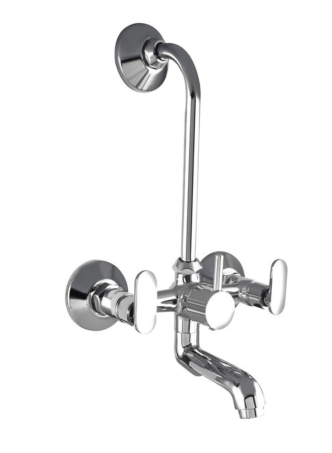 10X Brass Wall Mixer 2 in 1 for Bathroom WM-5502 with Provision for Overhead Shower with Long Bend Pipe Chrome Plated - Image 1